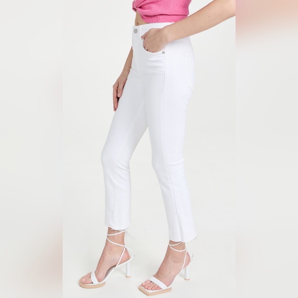 Veronica Beard Carly Kick Flare High Rise Jean White - Picture 8 of 9